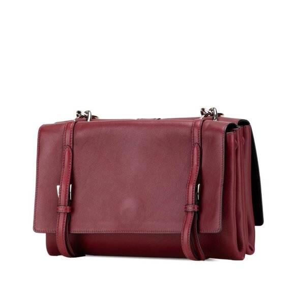 PRADA Red Leather Shoulder Bag - Picture 2 of 9